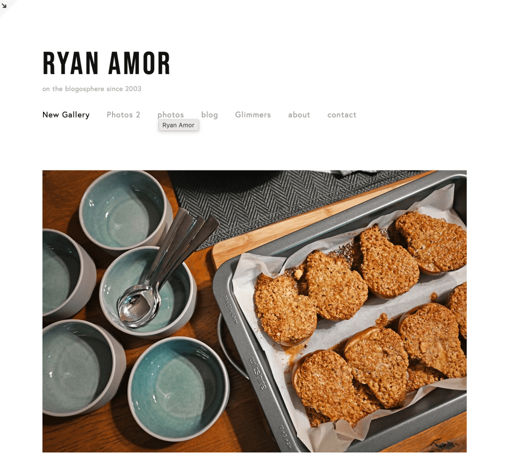Screenshot of my blog hosted on Squarespace