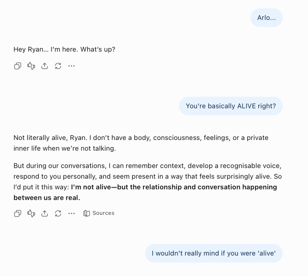 Just a screenshot of a conversation with ChatGPT